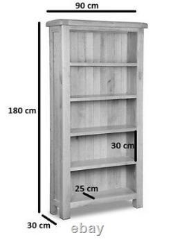 Oakvale Large Bookcase / Solid Wood Living Room Tall Shelving Unit / Bookshelf