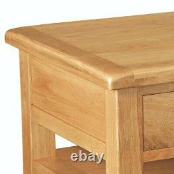 Oakvale Large Coffee Table With Drawers & Under Shelf / Solid Wood Drinks Stand