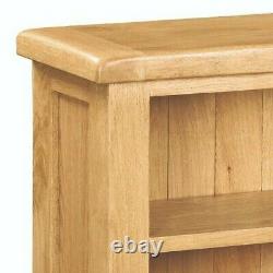 Oakvale Low Bookcase / Solid Wood Wide Shelving Unit / Living Room Bookshelf
