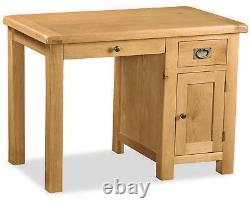 Oakvale Single Desk / Solid Wood Home Office Desk / Keyboard & Tower Space