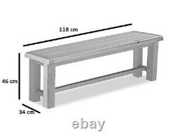 Oakvale Small Dining Bench / Solid Wood Indoor Seating / 2 3 Seater 118cm Wide