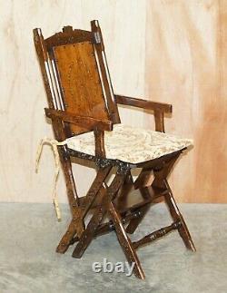 Ornately Carved Victorian 1880 English Oak Library Steps Metamorphic Chair