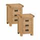 Pair Of Kingsford Solid Oak Small Bedside Cabinets / Tables 42cm 32cm 57cm
