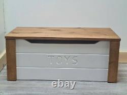 PERSONALISED toy box solid wood storage chest fully assembled