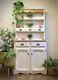 Painted Welsh Kitchen Dresser Solid/oak Pine Country Cream + Brass Cup Handles