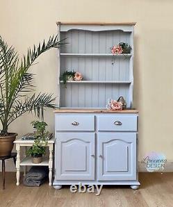 Painted Welsh Kitchen Dresser Solid/Oak Pine Country Cream + Brass Cup Handles