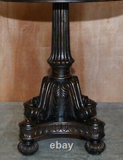 Pair Of Antique Style Speciamine Wood Topped Occasional Side Lamp Wine Tables