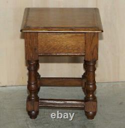 Pair Of English Oak Circa 1900 Late Victorian / Early Edwardian Side Lamp Tables