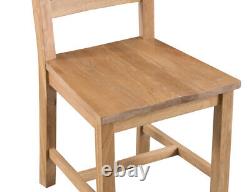 Pair of Kingsford Oak Ladder Back Dining Chairs with Wooden Seats / Solid Wood