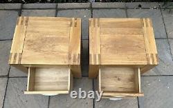 Pair of Oak Furnitureland Alto Natural Solid Oak Bedside Tables Good Condition