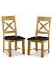 Pair Of Oakvale Cross Back Chairs With Pu Seats / Solid Wood Dining Chairs
