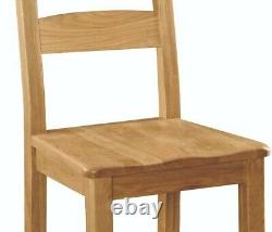 Pair of Oakvale Slatted Back Chairs with Wooden Seats / Solid Wood Dining Chairs