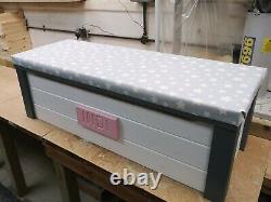 Personalised wooden toy box 4 SIZES white grey GUARANTEED CHRISTMAS DELIVERY