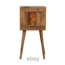 Petite Light Wood Bedside Table with 2 Drawers Small Unique Side Table Felix