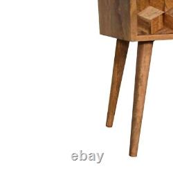 Petite Light Wood Bedside Table with 2 Drawers Small Unique Side Table Felix