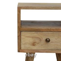 Petite Oak-ish Bedside Lamp Table Living Room Bedroom Furniture Solid Wood