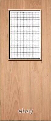 Premdor FD60 Fire Door Glazed Fire Door With Wired Glass Oak Veneer Pre-Finished