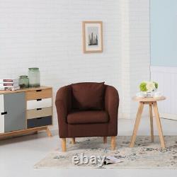 Premium Linen Fabric Tub Chair Armchair For Dining Living Room Office Reception