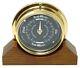 Prestige Tide Clock In Solid Brass And Black Dial, On A Dark Oak Mantle Mount