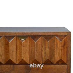 Prism Design Wooden Bedside Cabinet in Choice of Chestnut or Oak Finish