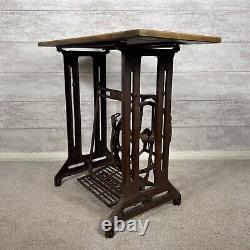 Quality Vintage Refurb Singer Sewing Base Solid Oak Wood Hallway Console Table