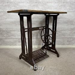 Quality Vintage Refurb Singer Sewing Base Solid Oak Wood Hallway Console Table