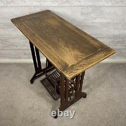 Quality Vintage Refurb Singer Sewing Base Solid Oak Wood Hallway Console Table