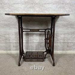 Quality Vintage Refurb Singer Sewing Base Solid Oak Wood Hallway Console Table