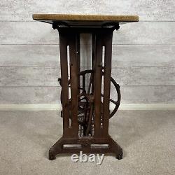 Quality Vintage Refurb Singer Sewing Base Solid Oak Wood Hallway Console Table