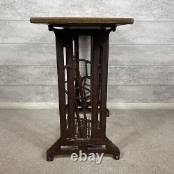 Quality Vintage Refurb Singer Sewing Base Solid Oak Wood Hallway Console Table