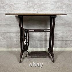 Quality Vintage Refurb Singer Sewing Base Solid Oak Wood Hallway Console Table