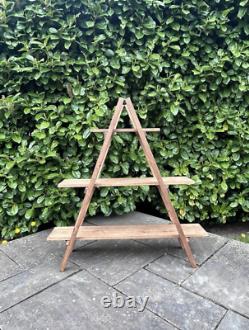 RUSTIC STEP LADDER SHELF Portable Wedding, garden, shop retail, market display