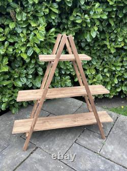 RUSTIC STEP LADDER SHELF Portable Wedding, garden, shop retail, market display