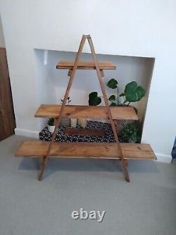 RUSTIC STEP LADDER SHELF Portable Wedding, garden, shop retail, market display