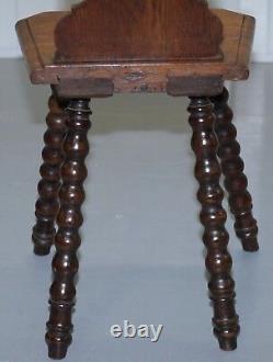 Rare 19th Century Black Forest Carved Hall Chair Hand Carved Hawk Bobbin Turned