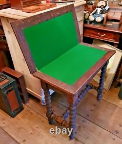 Rare Antique Carved Oak Folding Card Games Table DELIVERY POSSIBLE