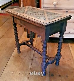 Rare Antique Carved Oak Folding Card Games Table DELIVERY POSSIBLE