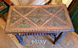 Rare Antique Carved Oak Folding Card Games Table DELIVERY POSSIBLE