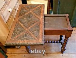 Rare Antique Carved Oak Folding Card Games Table DELIVERY POSSIBLE