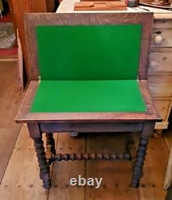 Rare Antique Carved Oak Folding Card Games Table DELIVERY POSSIBLE