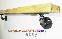 Reclaimed Scaffold Board Shelf Industrial Shelf Rustic Solid Wood Brackets inc