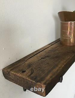 Reclaimed Scaffold Board Shelf Industrial Shelving Rustic Solid Wood & Brackets