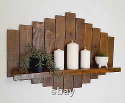 Reclaimed rustic dark oak 70cm x 55cm Shelving Unit Floating Shelf Wood