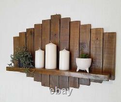 Reclaimed rustic dark oak 70cm x 55cm Shelving Unit Floating Shelf Wood