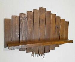 Reclaimed rustic dark oak 70cm x 55cm Shelving Unit Floating Shelf Wood