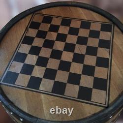 Recycled Solid Oak Whiskey Cask Balmoral Chess Board Drinks Cabinet