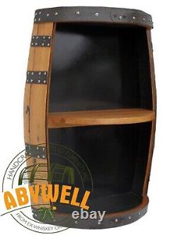 Recycled Solid Oak Whisky Barrel Drinks Bar-Display Unit-Shelf Premium Quality