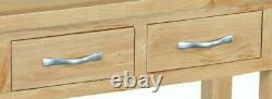Regal Light Oak Console Table / Modern Hallway Unit / Solid Wood Telephone Unit