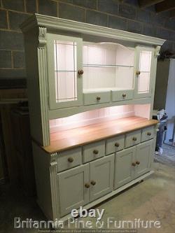 Regency Painted 6ft 7 Drawer Display Dresser- Solid Oak Top- Bespoke- Hand Made