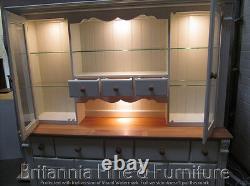 Regency Painted 8 Drawer Display Dresser- Solid Oak Top- Bespoke- Hand Made